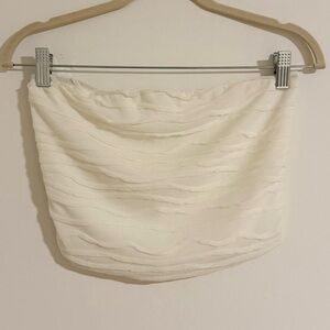 White Ruched Tube Top